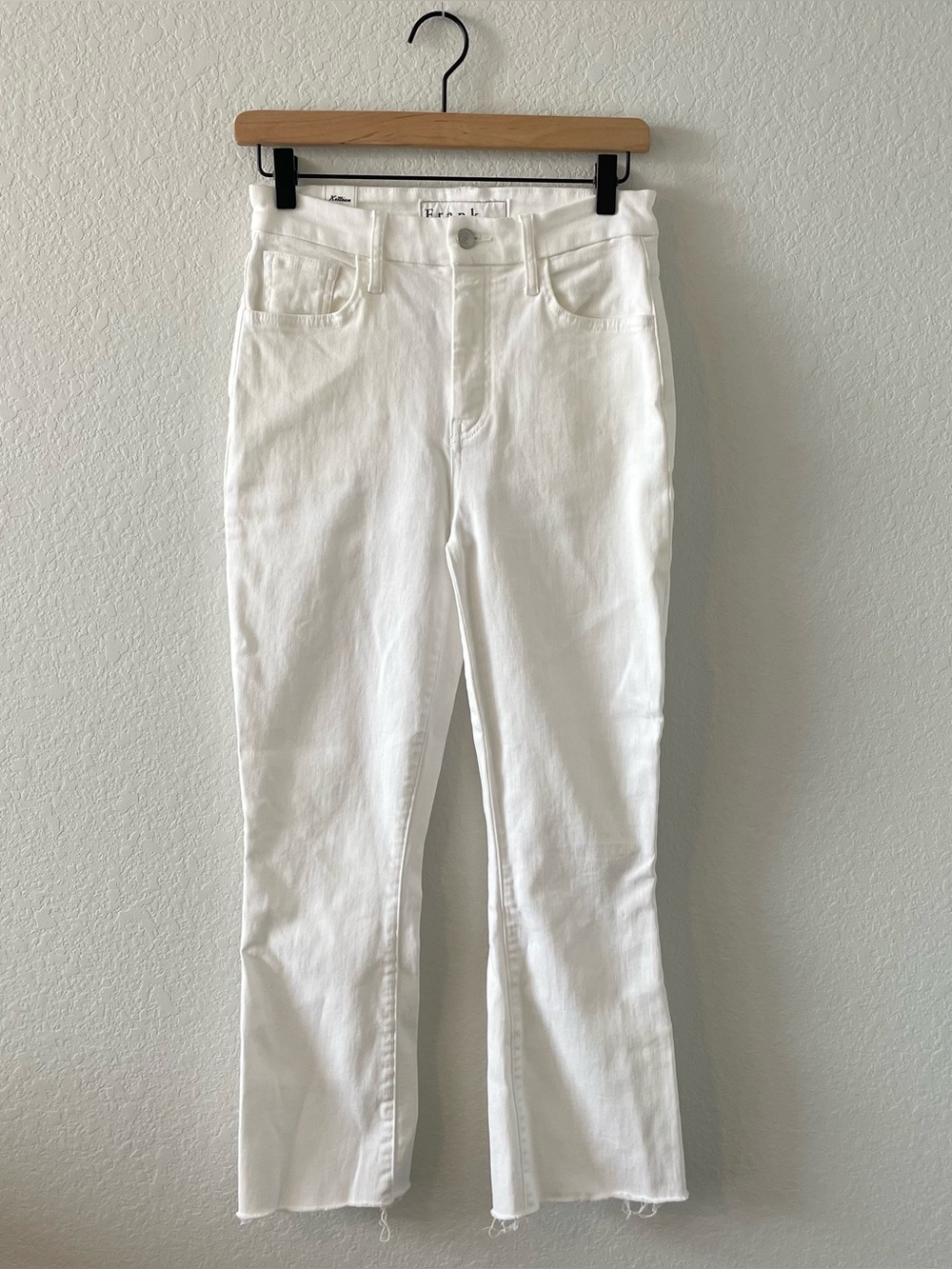 Frank & Eileen Jeans Womens 27 White Kellian Slim Straight Crop Raw Hem